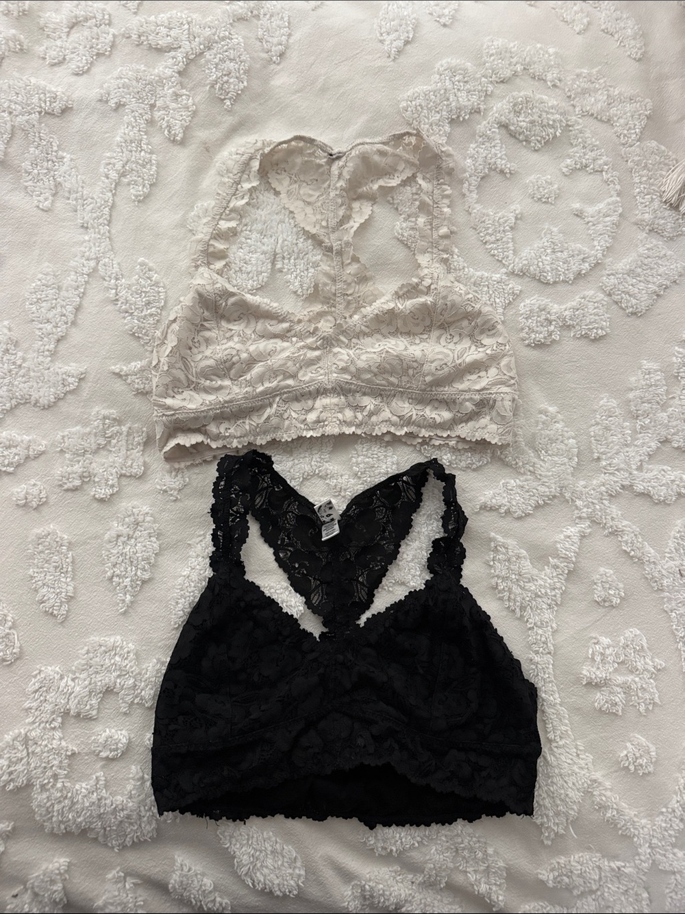 Lace Racerback Bralette Pack - Black & White (Lightly Used)